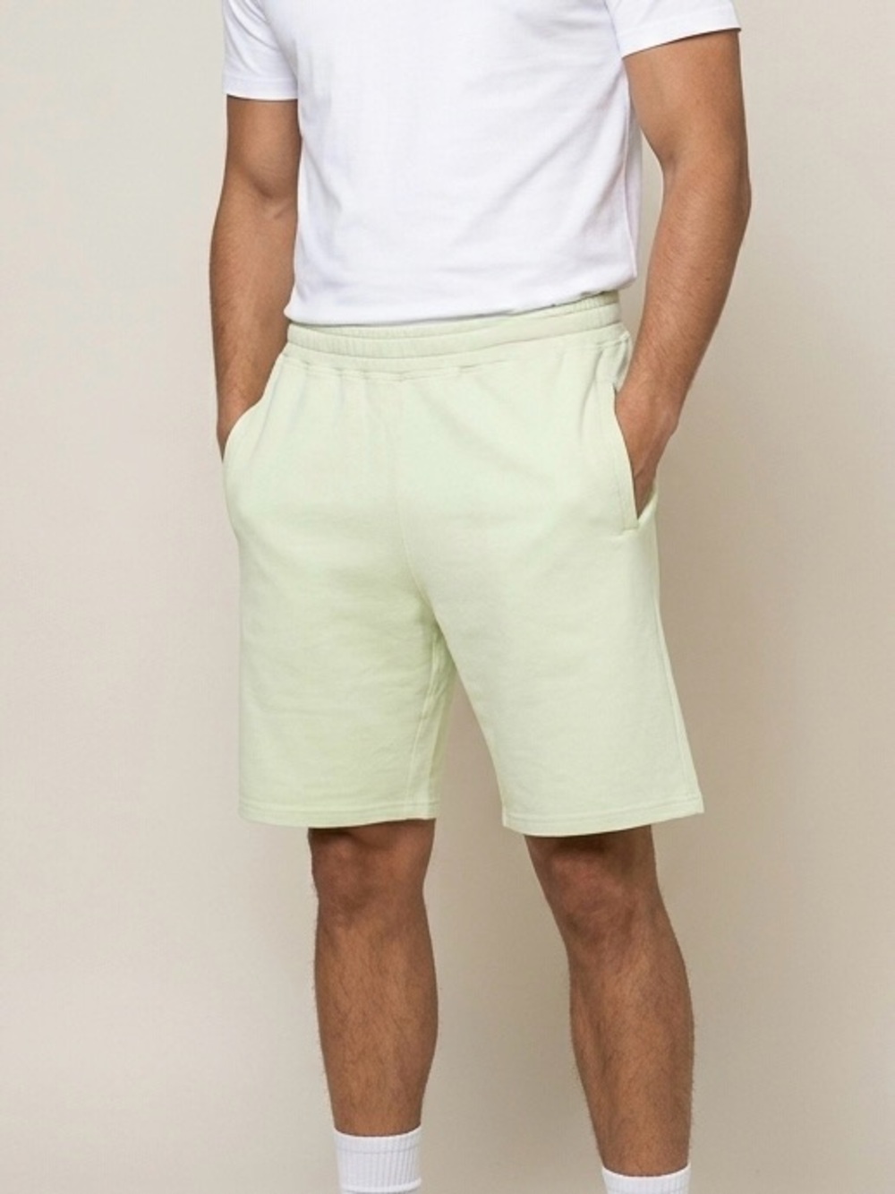 Amnesia Off-Line Pastel Sage Mint Green Sweat Shorts S